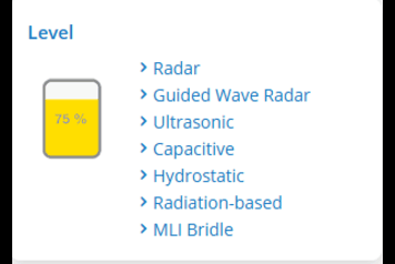 Vega level measurement with level sensors