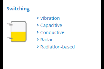 Vega Level switches for point level measurement